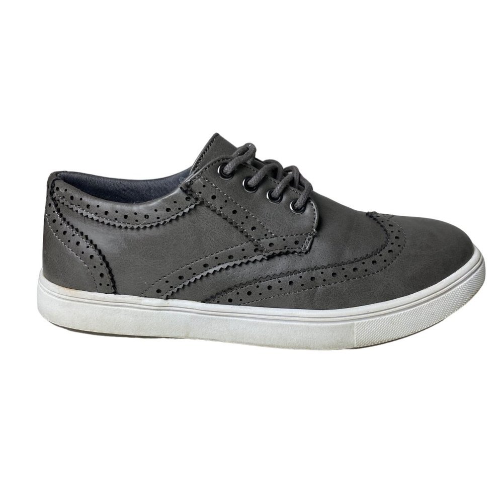 Steve Madden lace up gray wingtip neutral casual shoes loafers Womens  6.5
